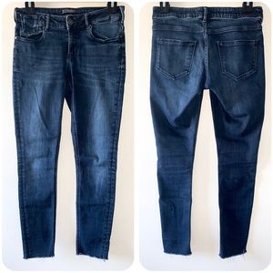 Scotch & Soda La Parisienne Skinny Frayed Hem Jeans Dark Wash Size 26/32